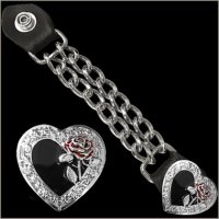 Ladies Black Heart Rose Vest Extender