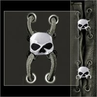Half Skull Black Eyes Side Lace Vest Extender