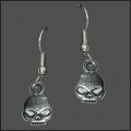 V-Half Skull Dangle Earrings