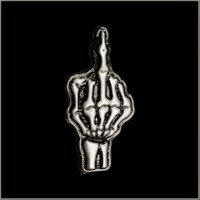 Skeleton Middle Finger Biker Pin