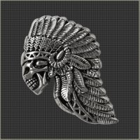 Skull Indian Headdress Snap Head