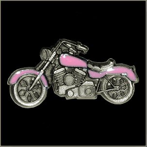 Pink Colored Motorcycle Pin - Click Image to Close